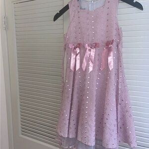 Bonnie Jean Girls Bow Pink Dress Size 6X holiday party